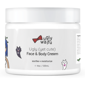 ugly waifu face and body cream made with organic aloe to soothe and moisturize your skin