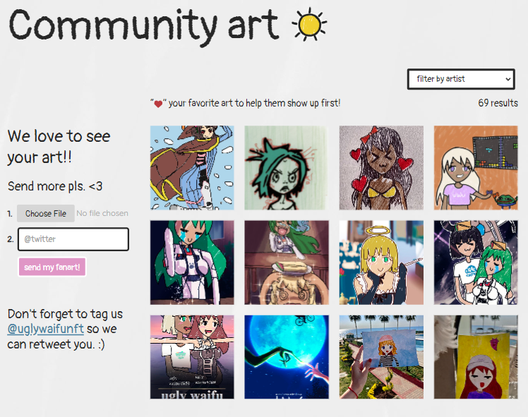 Ugly Waifu Community Art Page screenshot